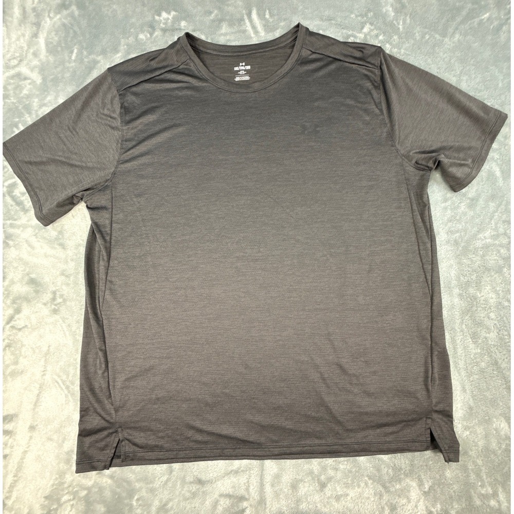 Under Armour Mens 2XL Black Heathered Loose Fit Training T-Shirt Short Sleeve